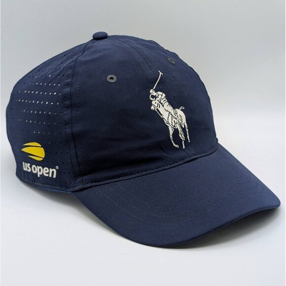 POLO Ralph Lauren US OPEN Tennis Hat Big Pony Adjustable Strap Lightweight Blue - Picture 1 of 7